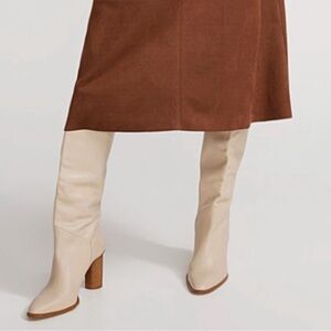 Zara Cream Heeled Boots